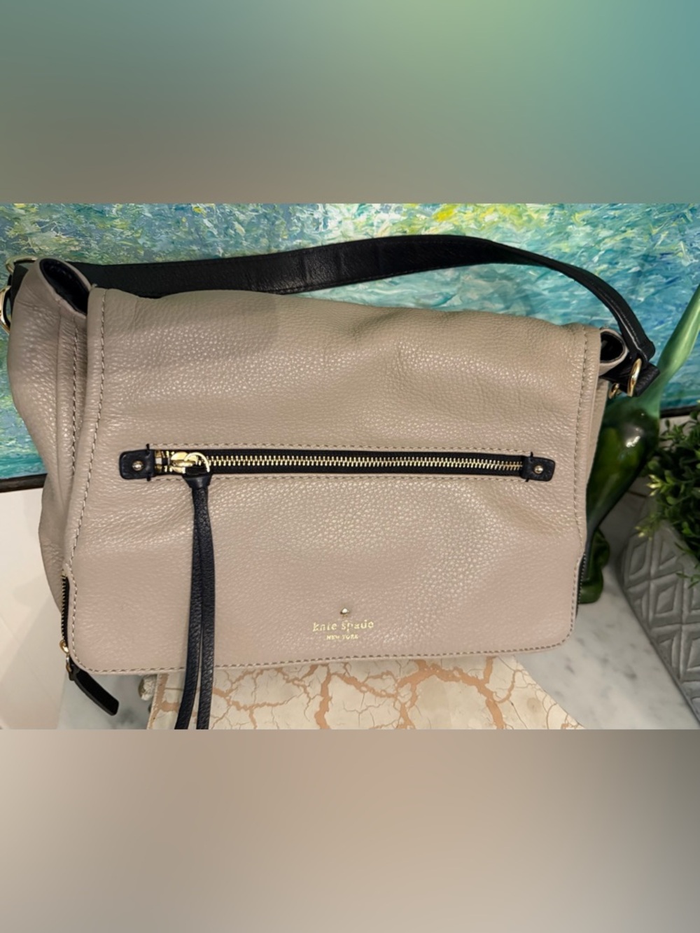 kate spade Cobble Hill Pebbled Leather Shoulder Bag in light Sand Gray - Picture 5 of 9